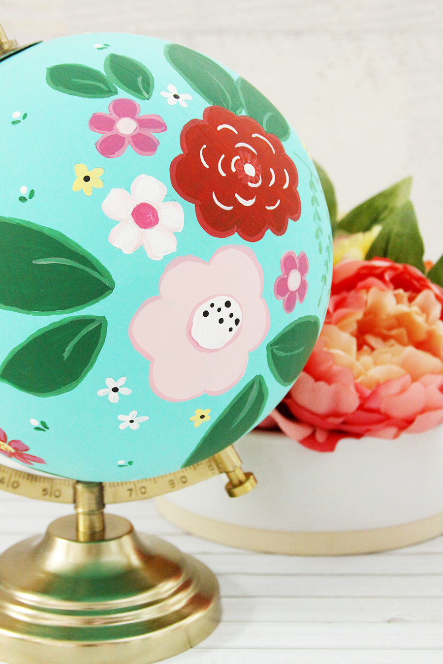 DIY Floral Painted Globe