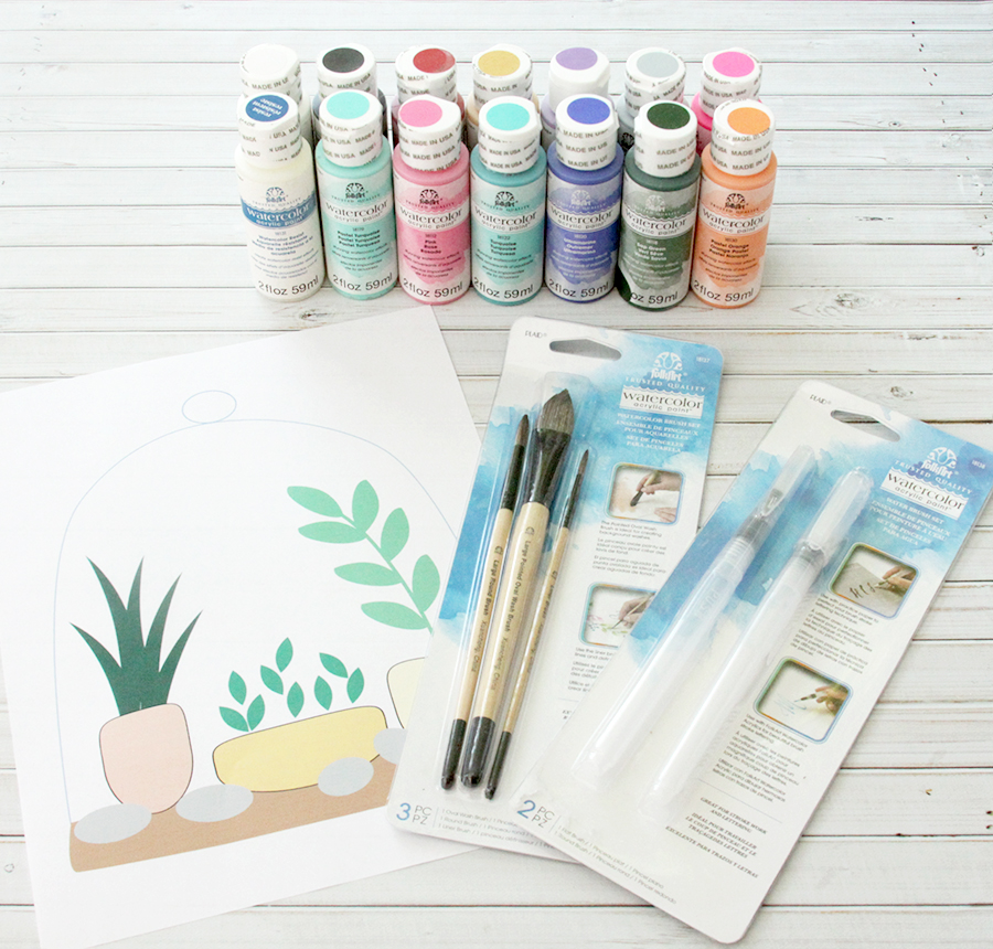 DIY Watercolor Terrarium Pillow