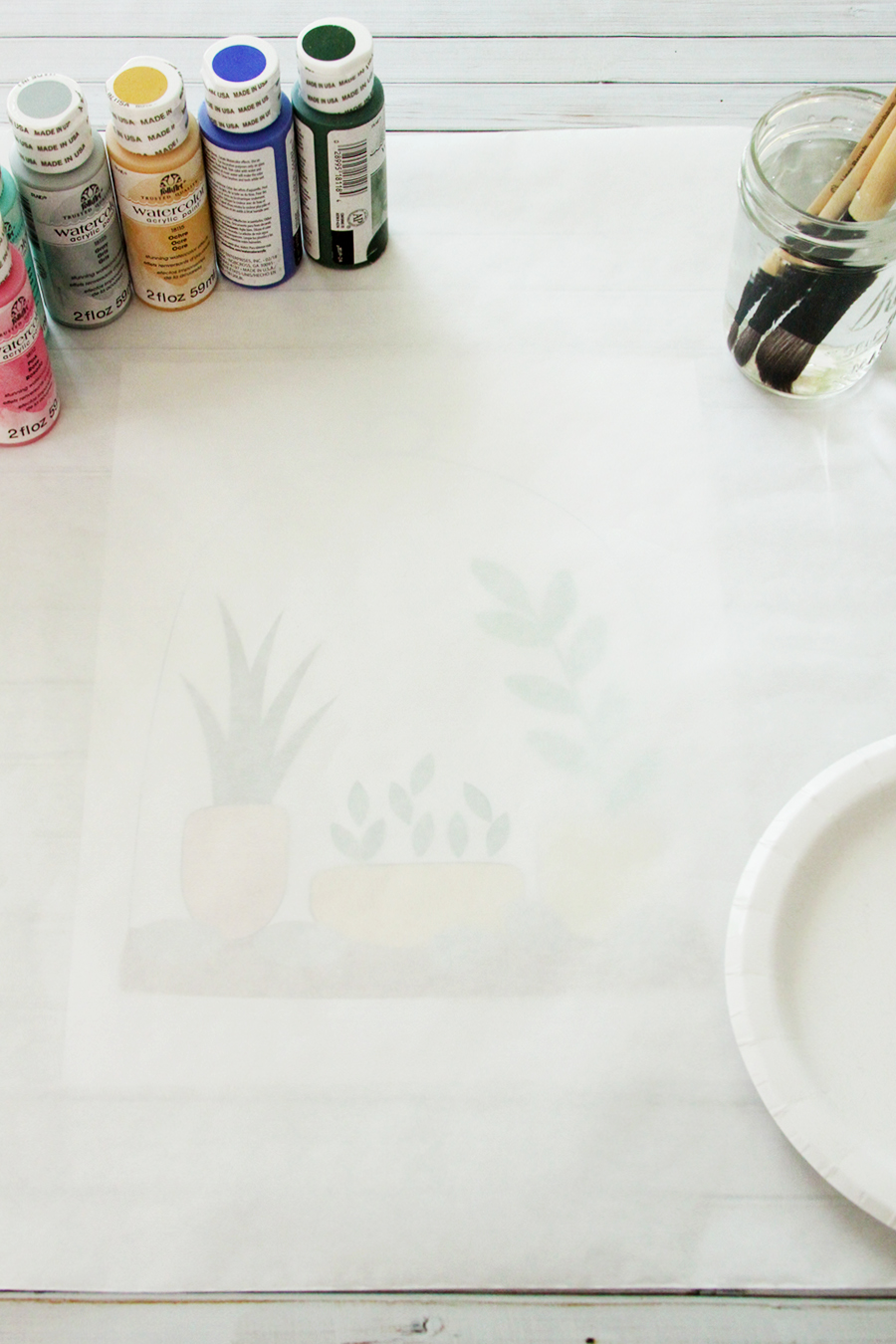 DIY Watercolor Terrarium Pillow