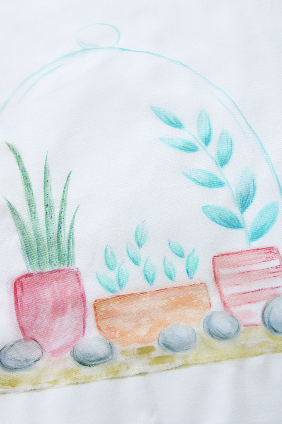 DIY Watercolor Terrarium Pillow