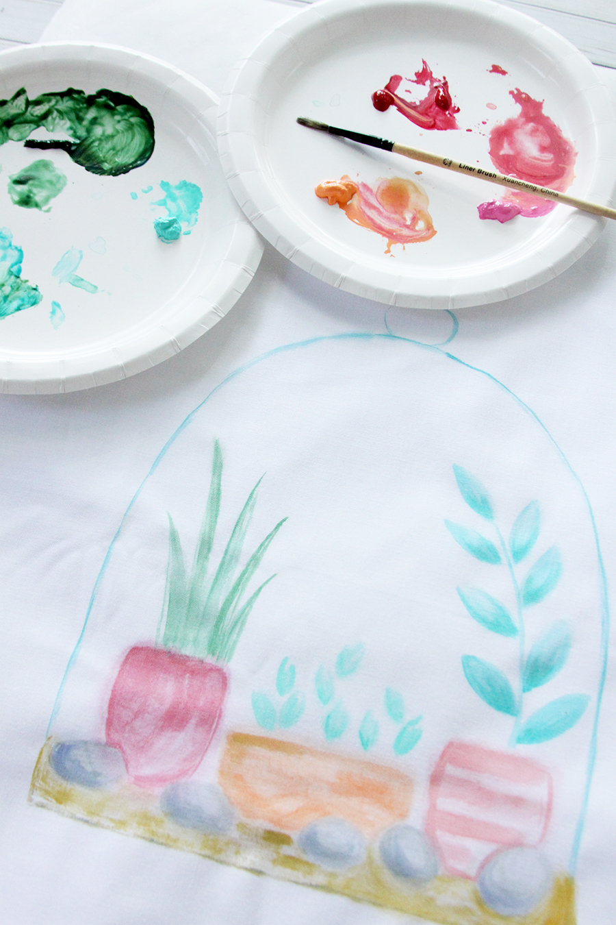 DIY Watercolor Terrarium Pillow