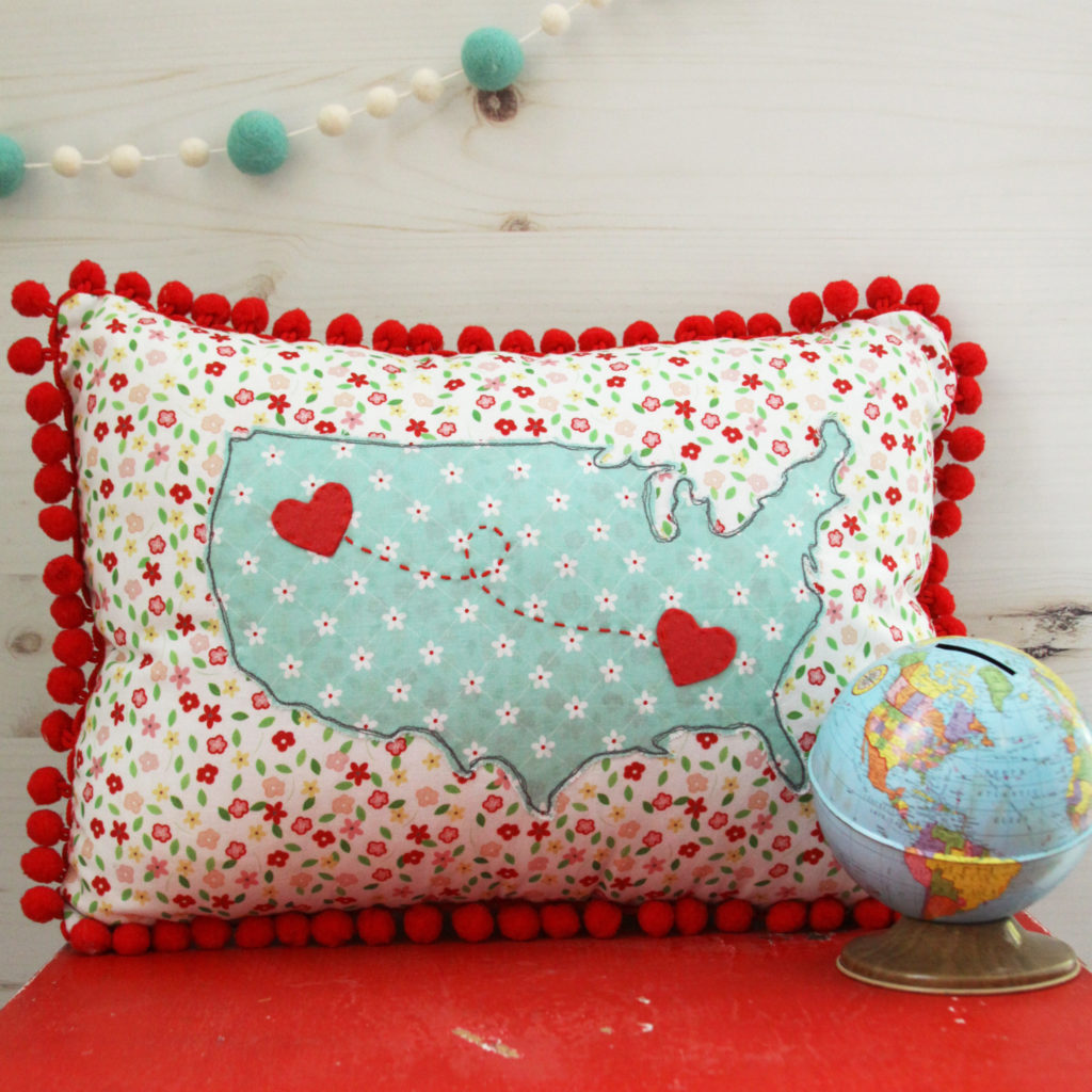 DIY US Map Heart Pillow