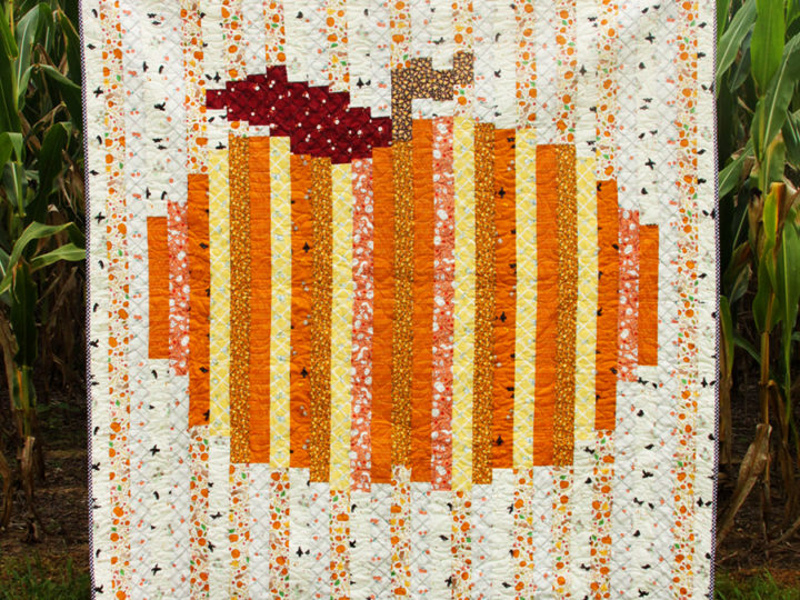 Image for Colorful Strip Pumpkin Quilt with Free Pattern