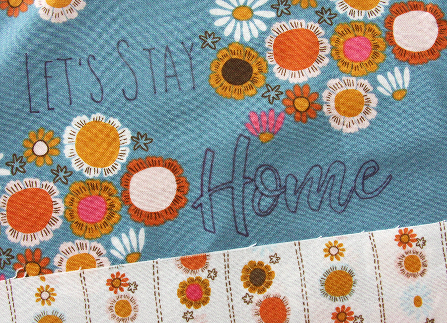 Let's Stay Home Retro Embroidery Hoop Art
