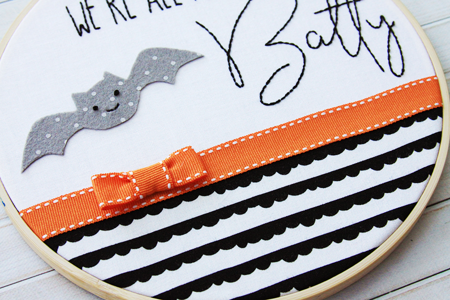 We're all a Little Batty Halloween Embroidery Hoop