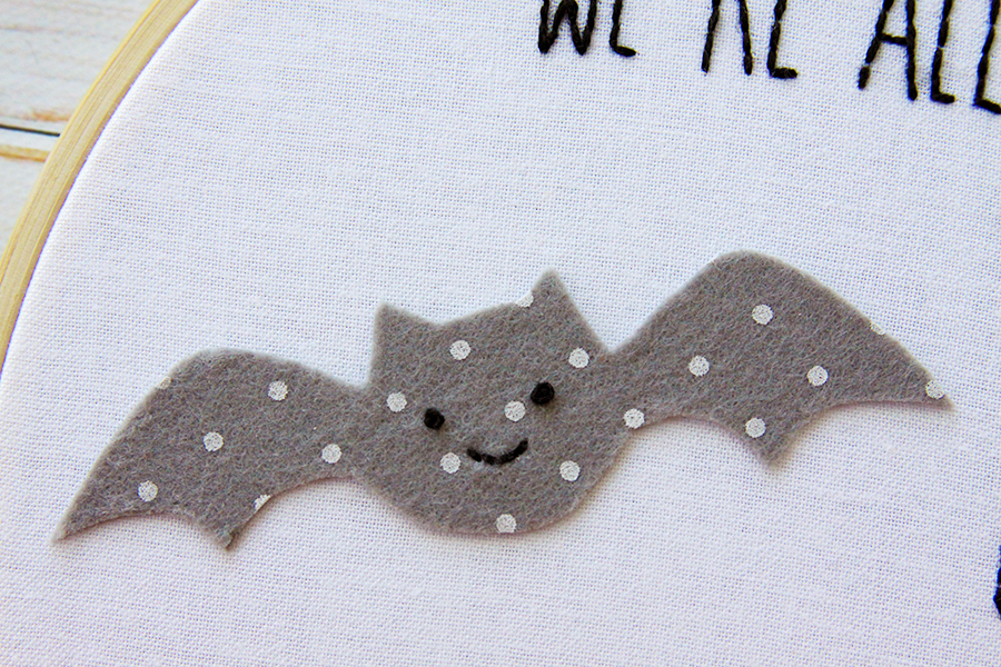 We're all a Little Batty Halloween Embroidery Hoop