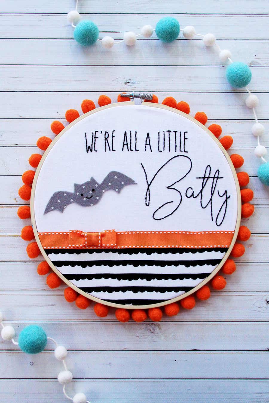 We're all a Little Batty Halloween Embroidery Hoop