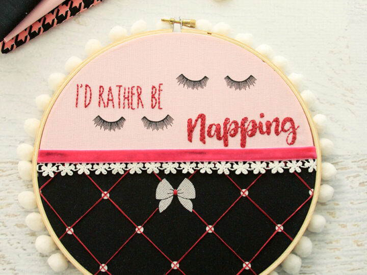 Image for I'd Rather Be Napping Embroidery Hoop Art