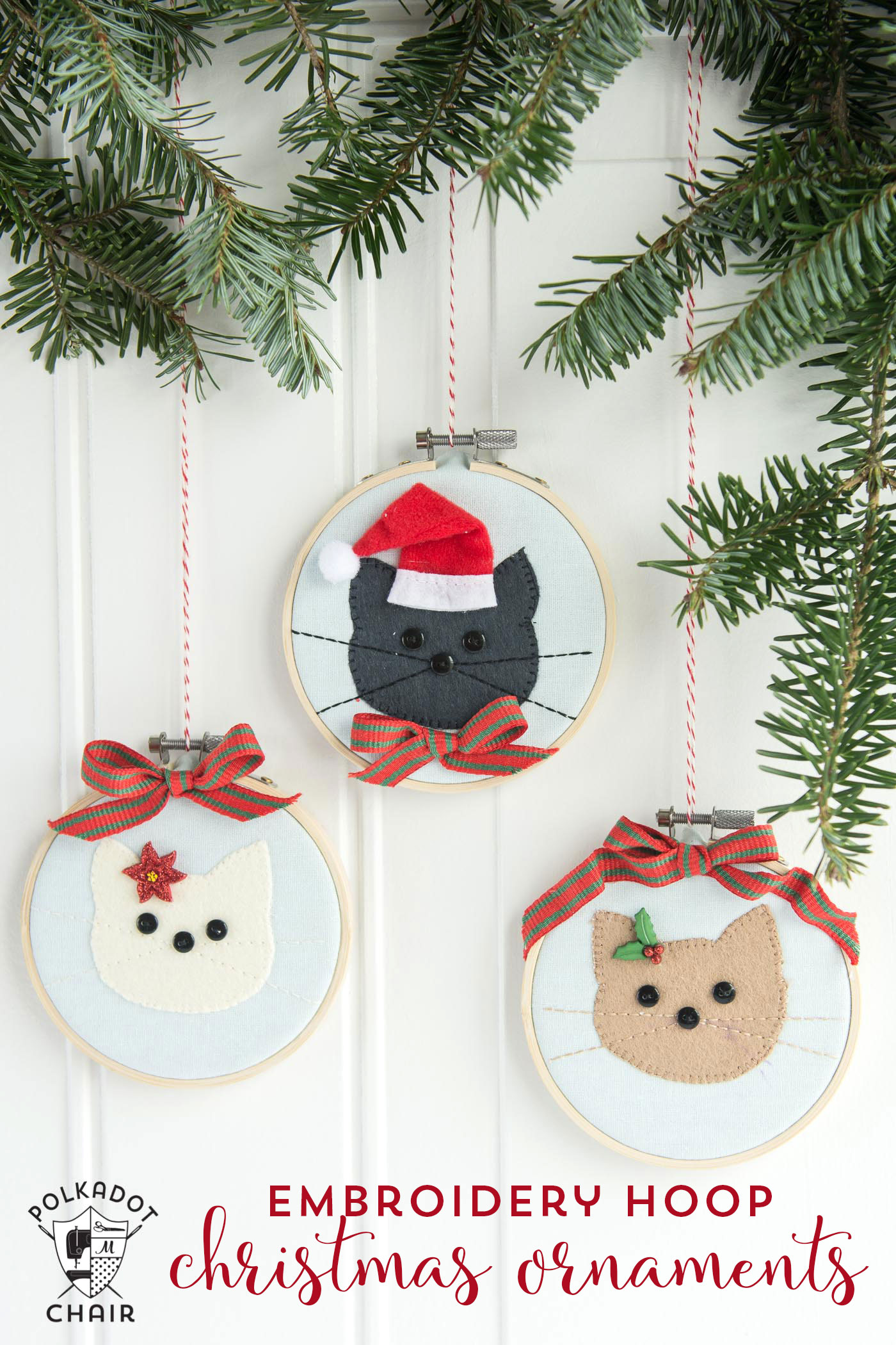 Cat Hoop Ornaments