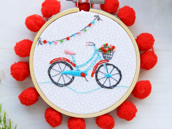 Image for Sweet Mini Bicycle Embroidery Hoop Ornament