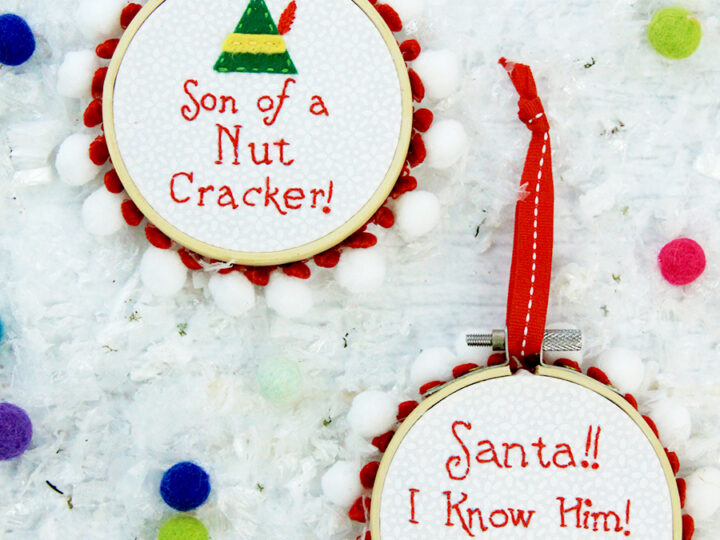 Image for Elf Mini Hoop Christmas Ornaments