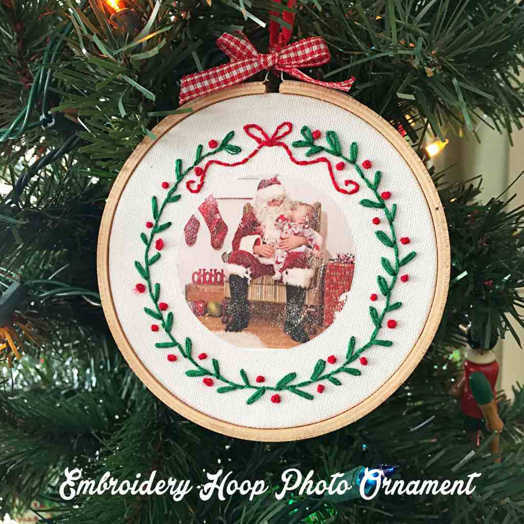 Chalk Embroidery Mini Hoop Ornaments 