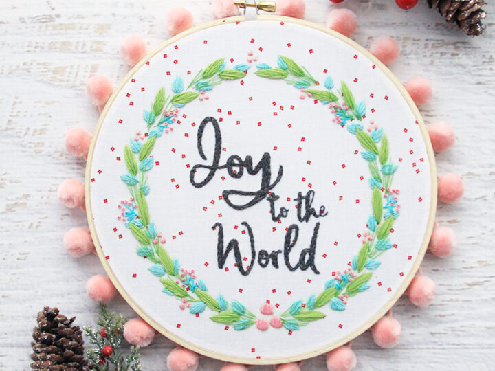 Image for Joy to the World Christmas Embroidery Hoop
