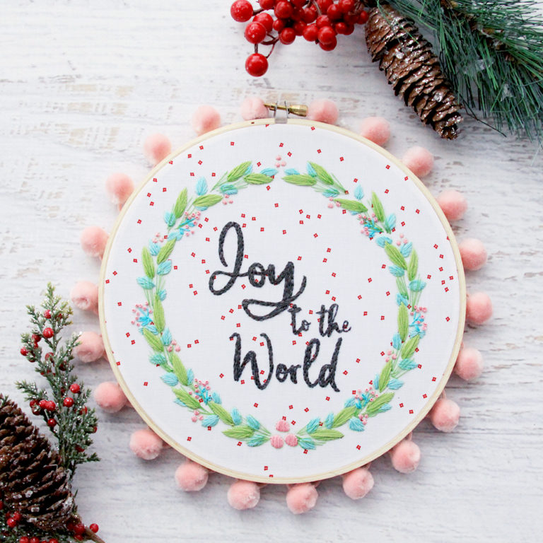 Download Joy to the World Christmas Embroidery Hoop