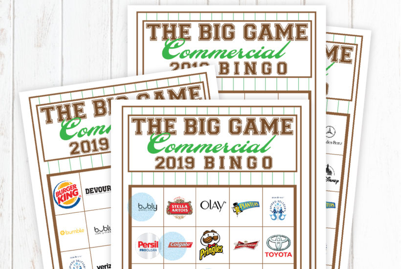 Super Bowl Commercial Bingo featured by top US craft blog, Flamingo Toes.