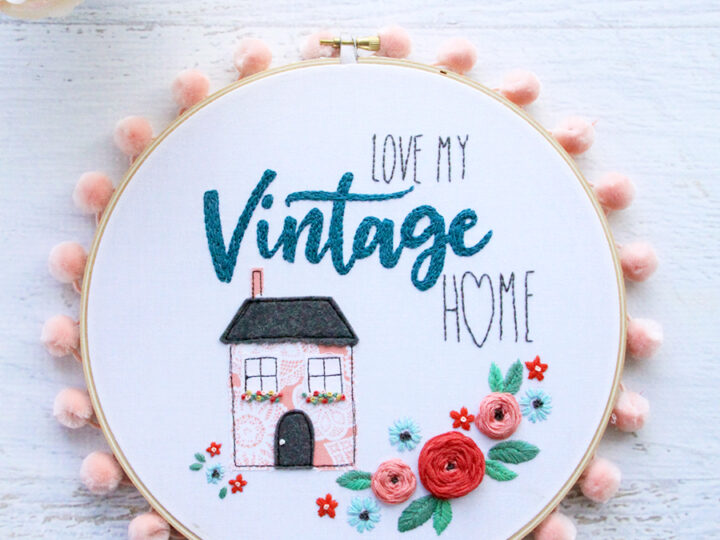 Image for Love My Vintage Home Embroidery Hoop Pattern