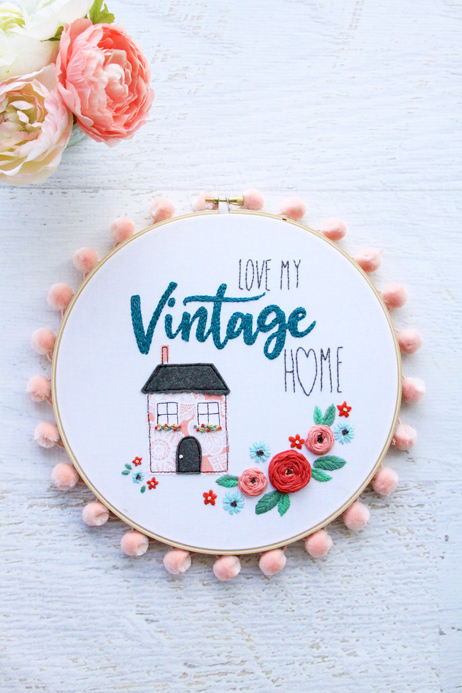 DEAR HOME - Love Theme My Heart Embroidery Hoop Art