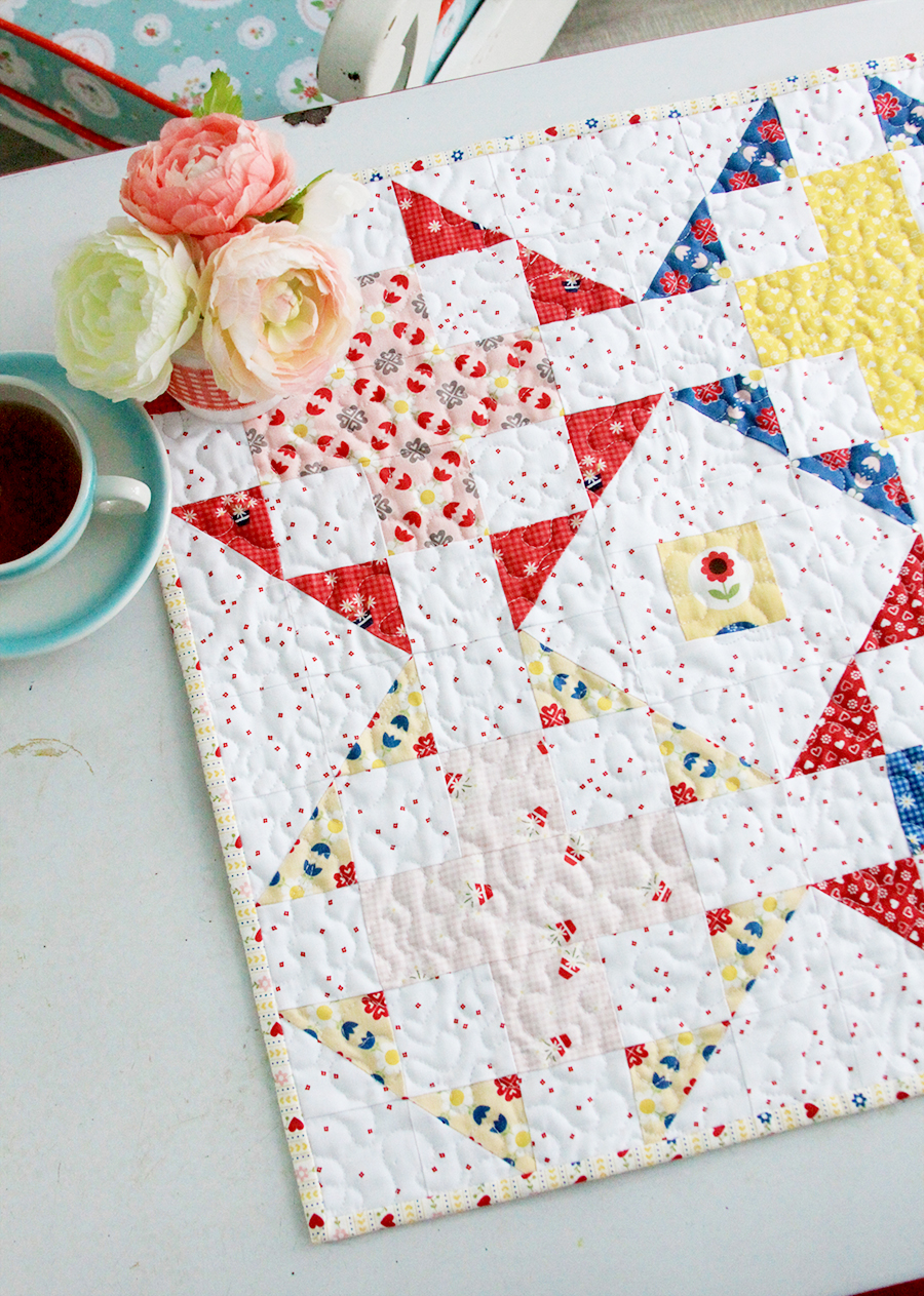"Gretel Fabric Blog Hop" is a Free Mini Quilt Pattern designed by Beverly McCullough from Flamingo Toes!