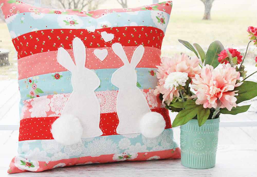 Bunny pillow fluffy tail bunny pillow pillow for nursery