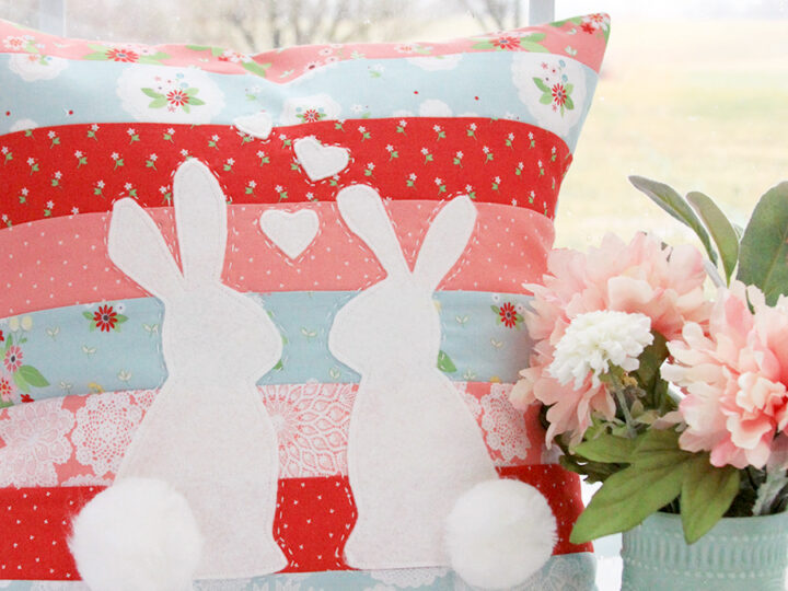 Image for Spring Bunnies in Love Pillow