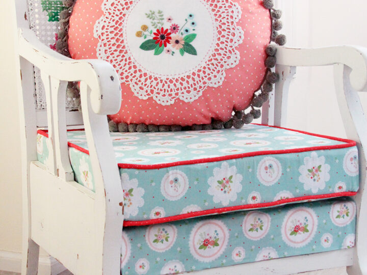 Image for Floral Vintage Embroidered Doily Pillow