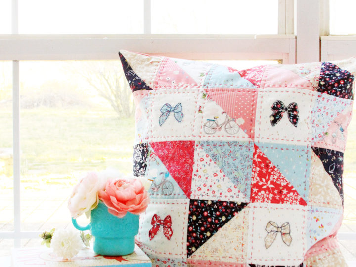 Image for Half Square Triangle Patchwork Pillow