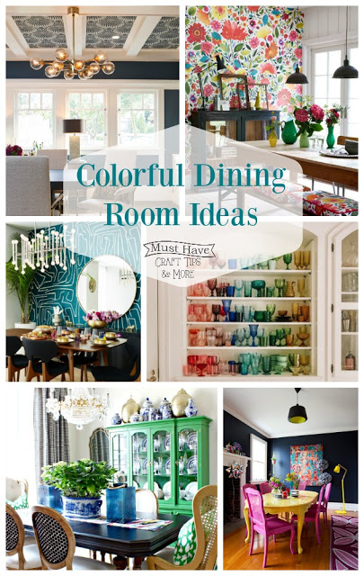 colorful dining room table and chairs