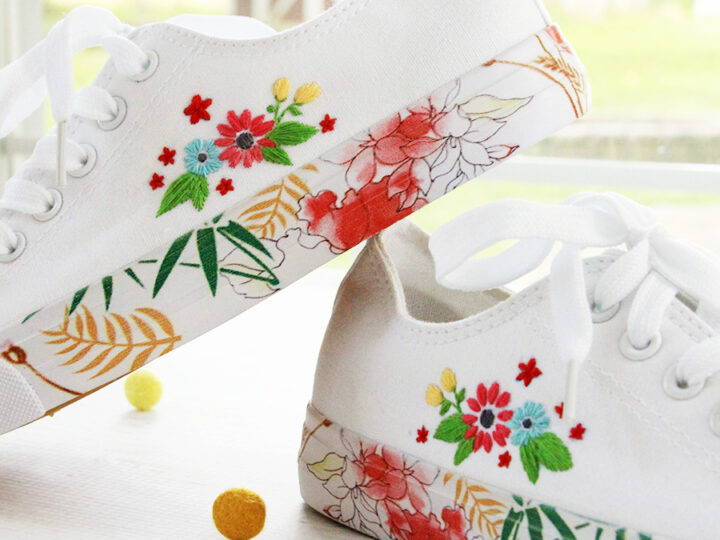 Image for Floral DIY Embroidered Canvas Shoes