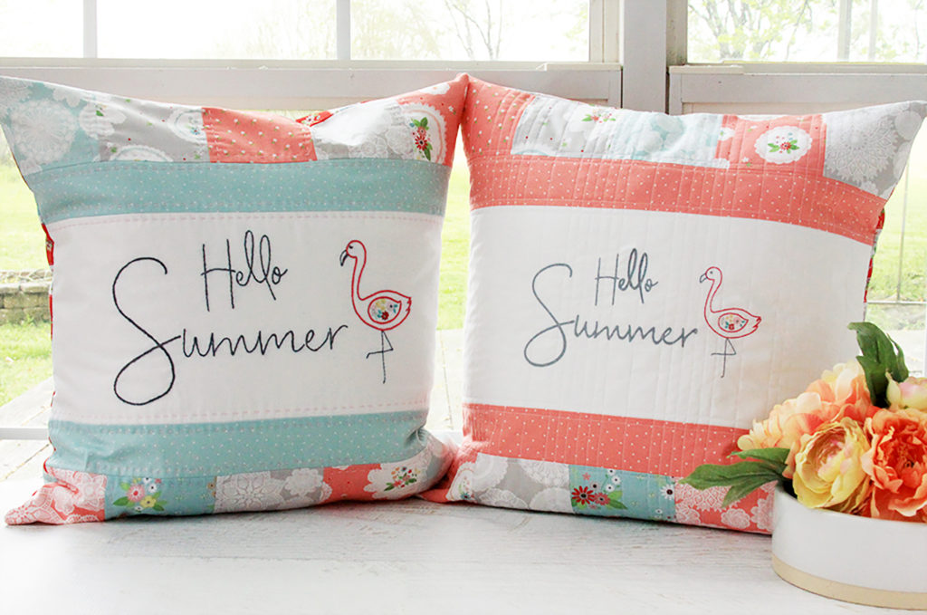 Hello Summer Embroidered Pillows