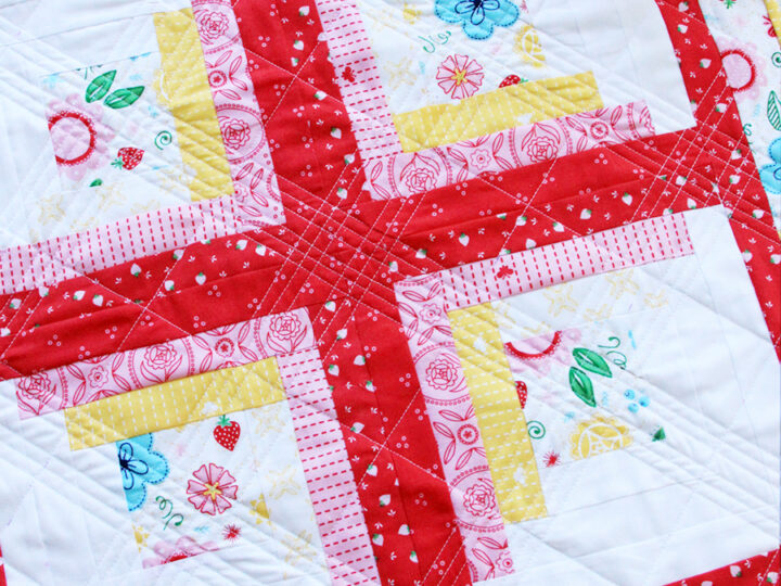 Image for Colorful Log Cabin Mini Quilt in Flutter and Shine Fabric