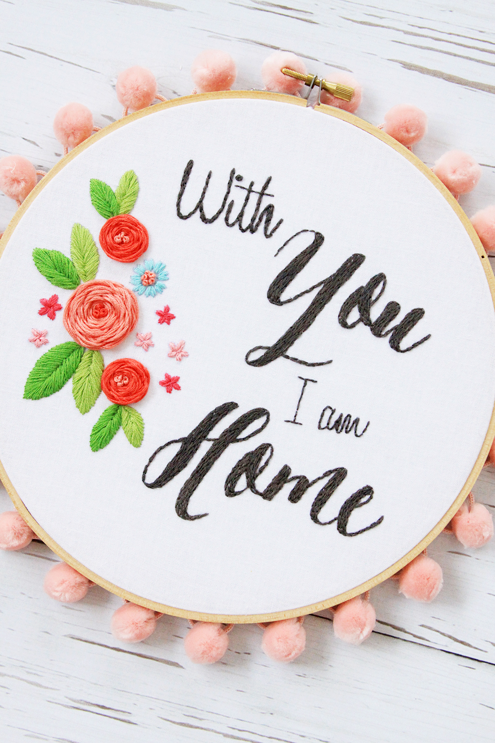 with you i am home free embroidery pattern