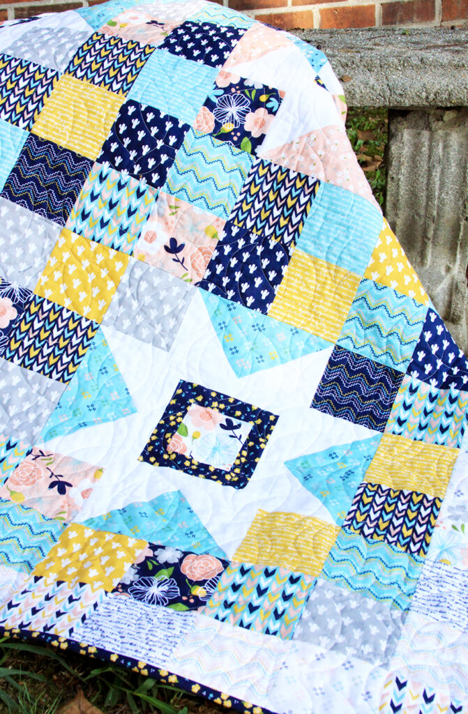 2019 Top Ten Quilting and Sewing Projects! by popular Tennessee quilting blog, Flamingo Toes: image of a starry skies quilt. 