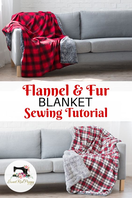 Flannel Sewing Projects featured by top US sewing blog, Flamingo Toes: flannel fur throw