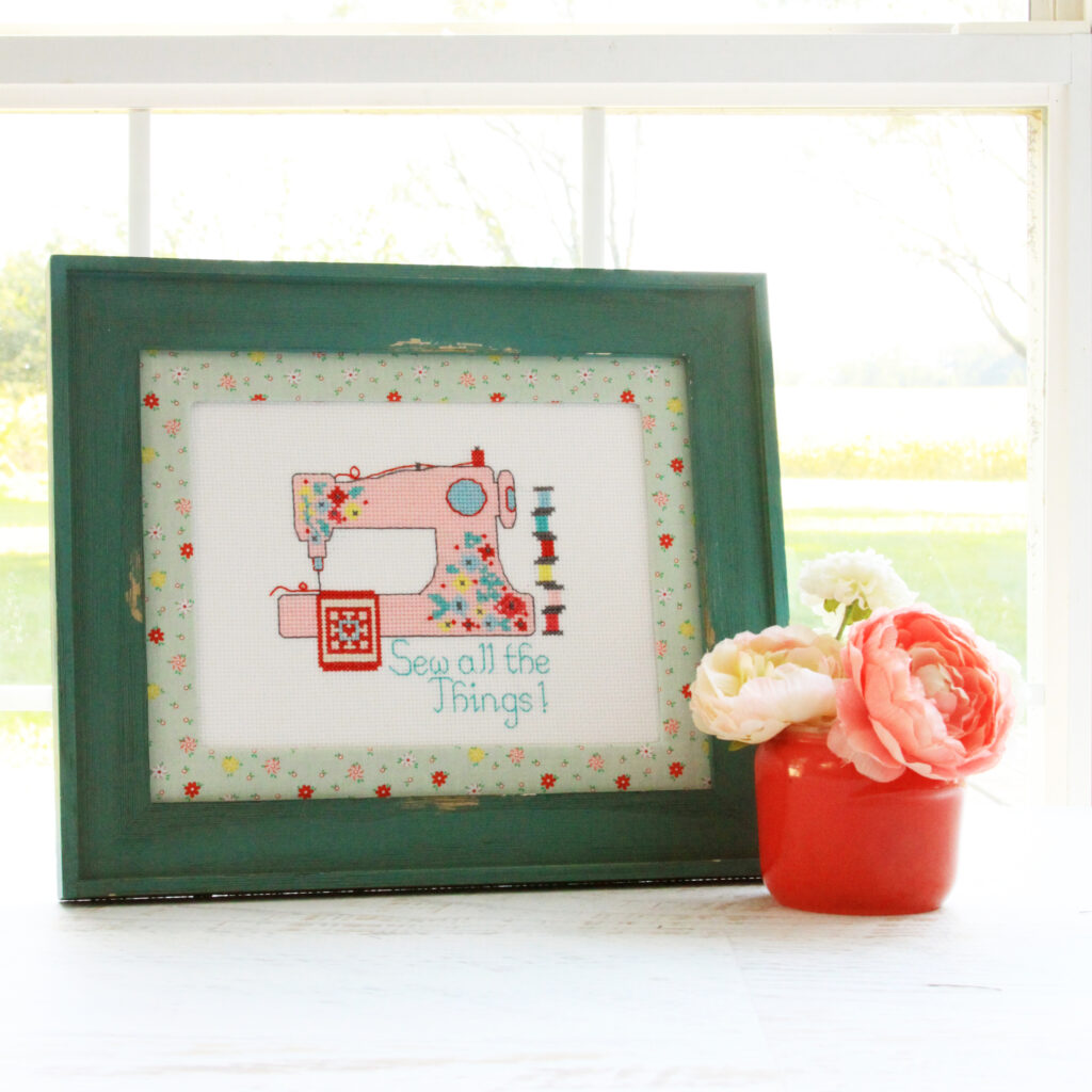 Cross Stitch Patterns and Rose Lane Fabrics featured by top US sewing blog, Flamingo Toes