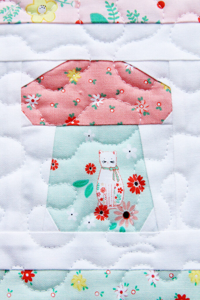Mini Mushroom Quilt featured by top US quilting and sewing blog, Flamingo Toes.