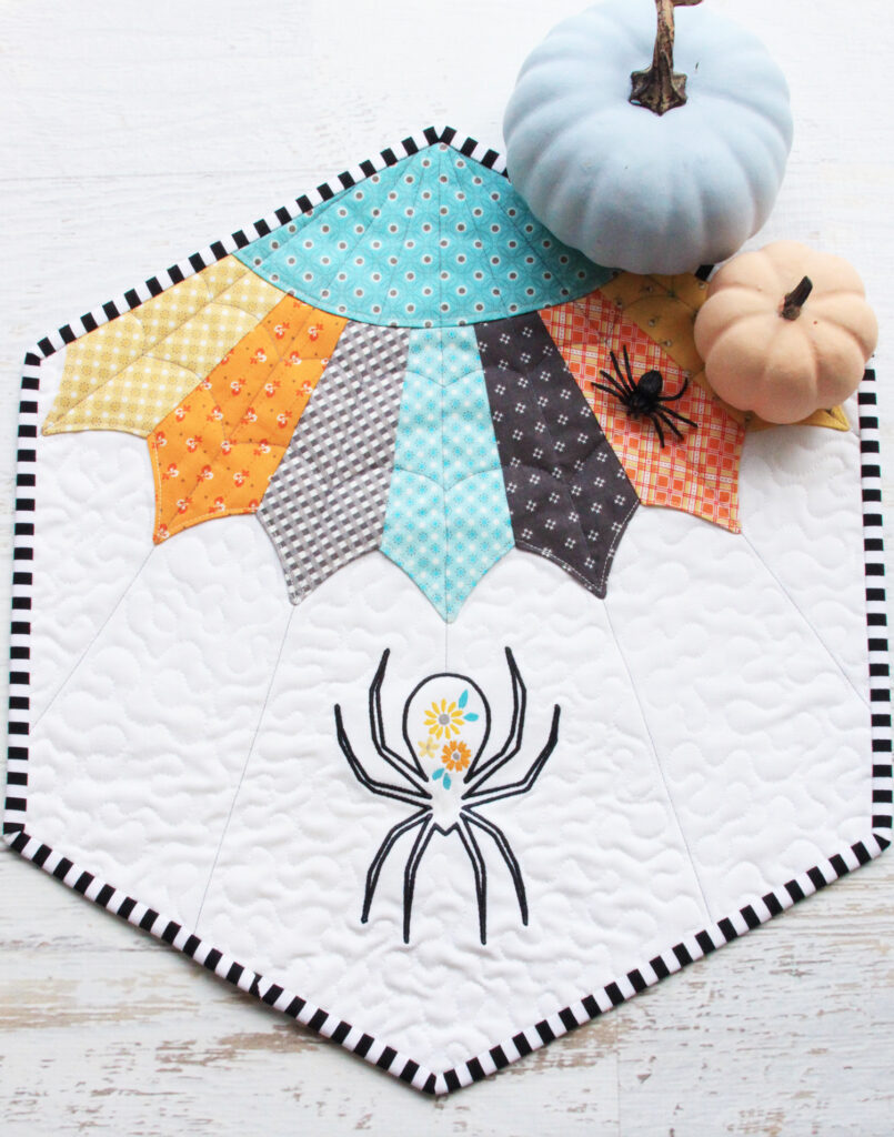 Floral Spider Web Quilt Pattern featured by top US quilting blog, Flamingo Toes.