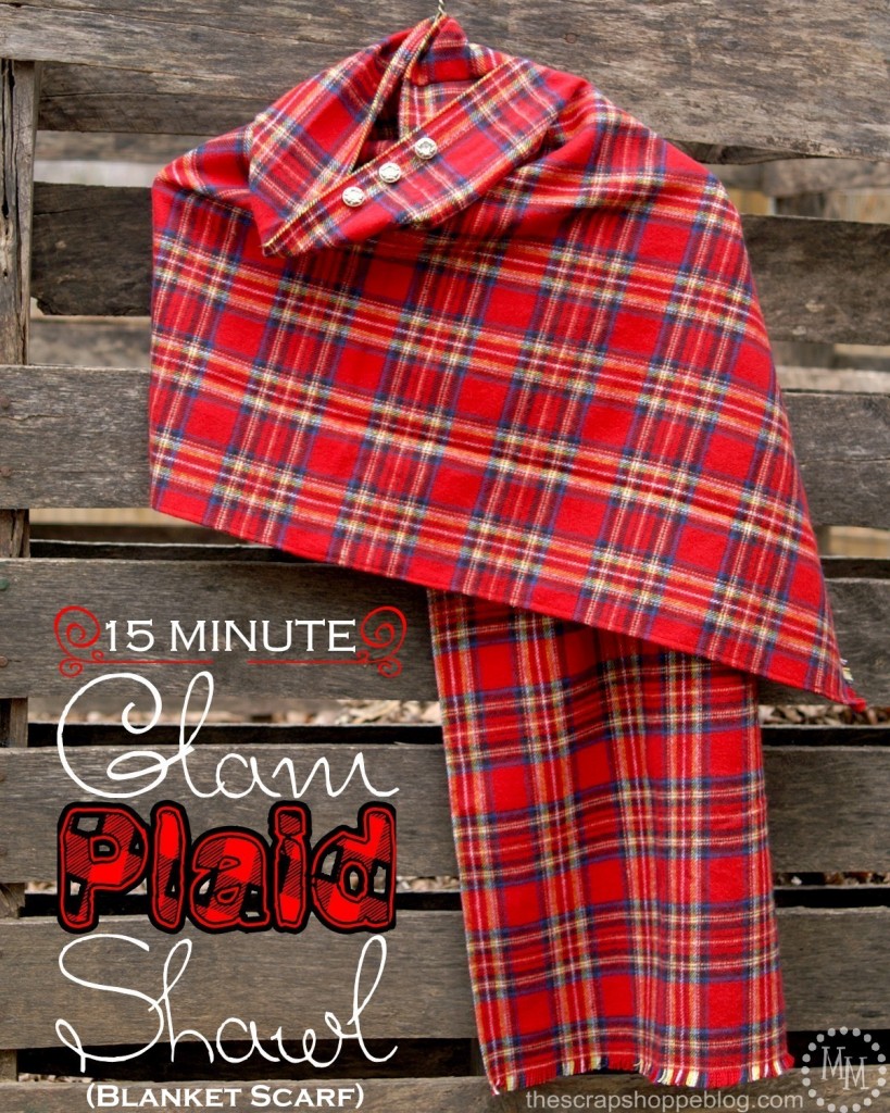 Flannel Sewing Projects featured by top US sewing blog, Flamingo Toes: flannel plaid shawl