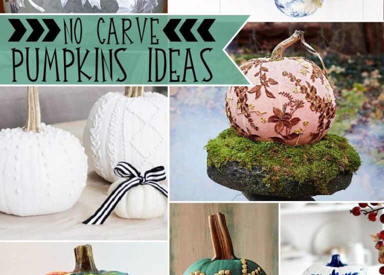 21 Fabulous Cute No Carve Pumpkin Ideas featured by top US craft blog, Flamingo Toes