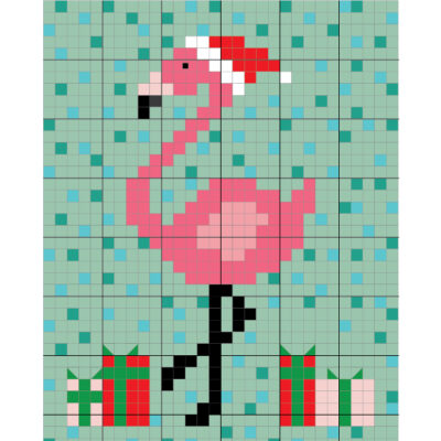 Christmas Flamingo Quilt Pattern & Layout