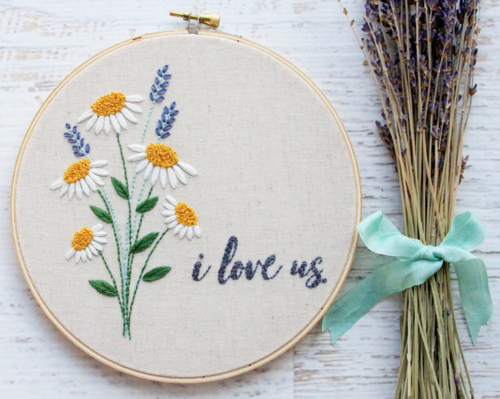 I Love Us Embroidery Hoop Art