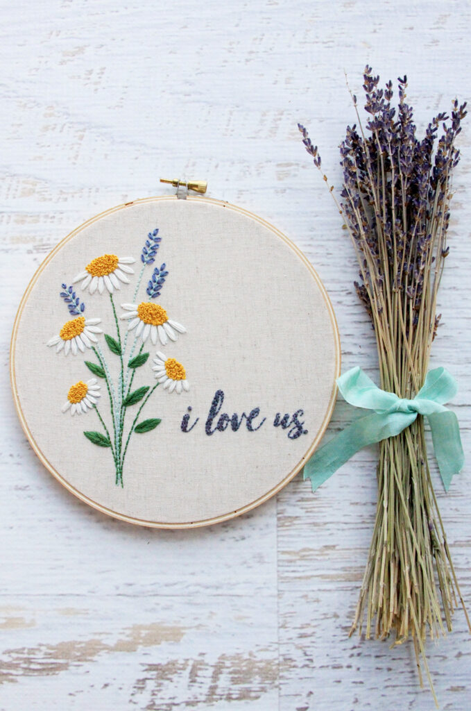 i love us free floral embroidery pattern embroidery pattern