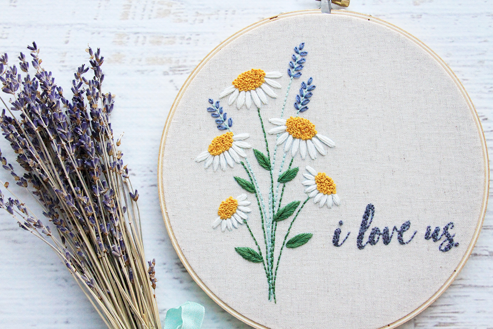 Download I Love Us Free Floral Embroidery Pattern Embroidery Pattern