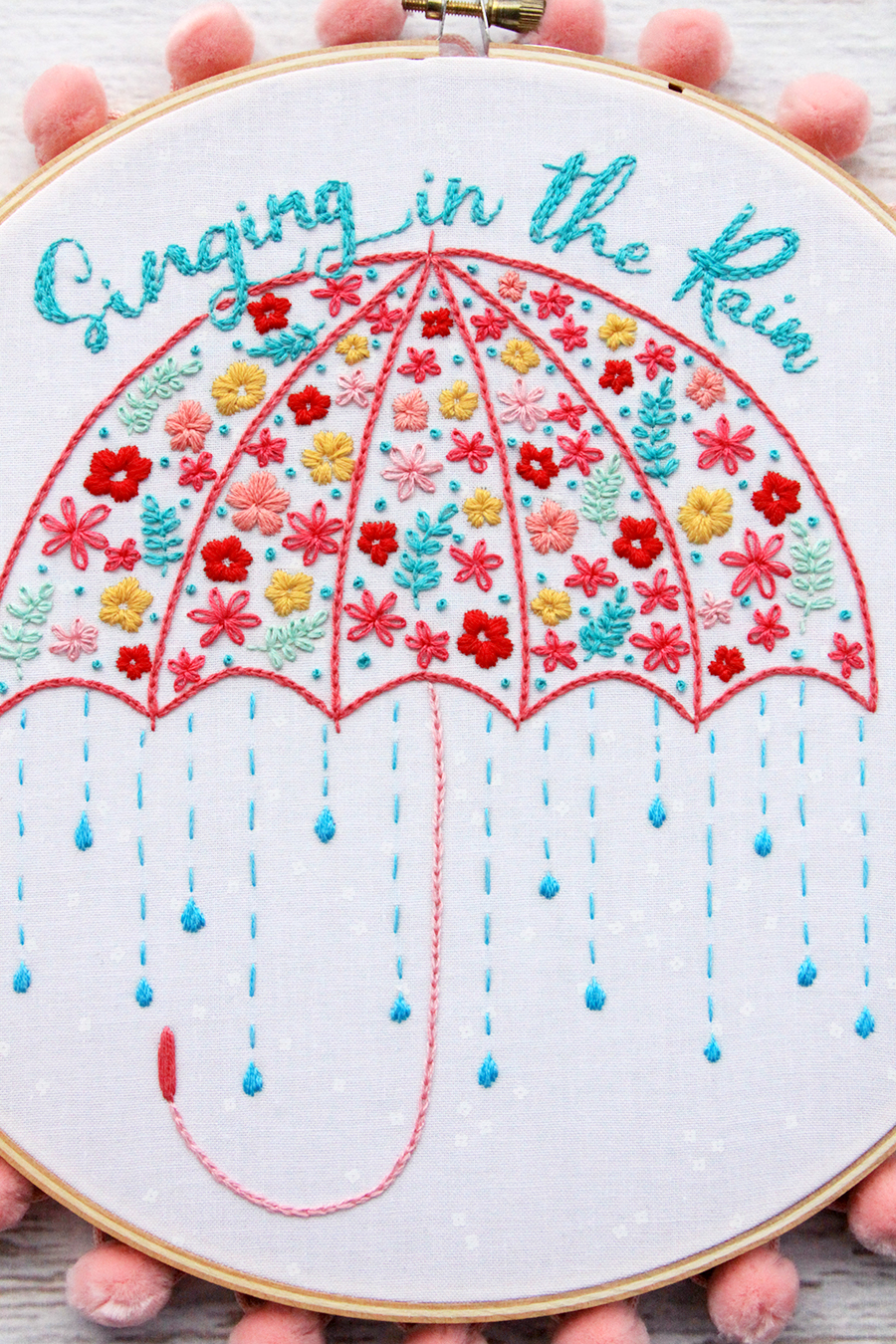 Singing in the Rain Hoop Art Pattern