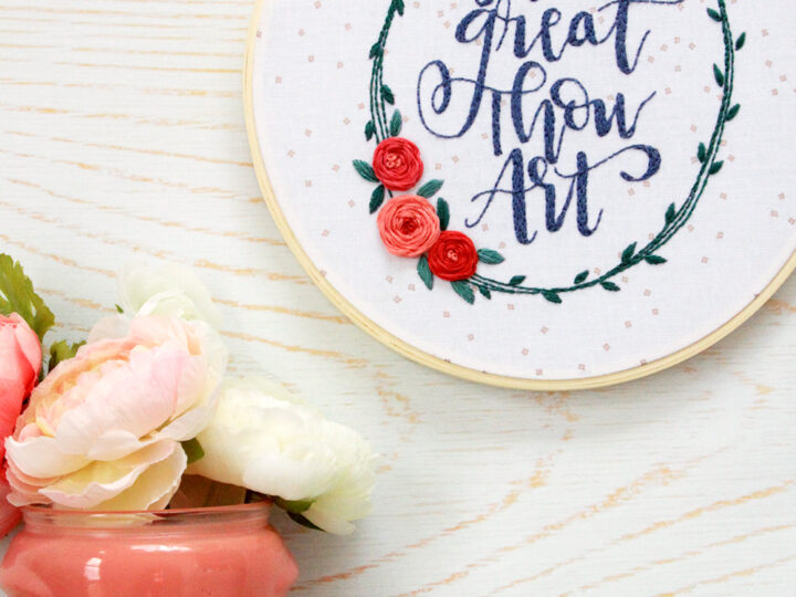 Image for How Great Thou Art Hymn Embroidery Hoop Art