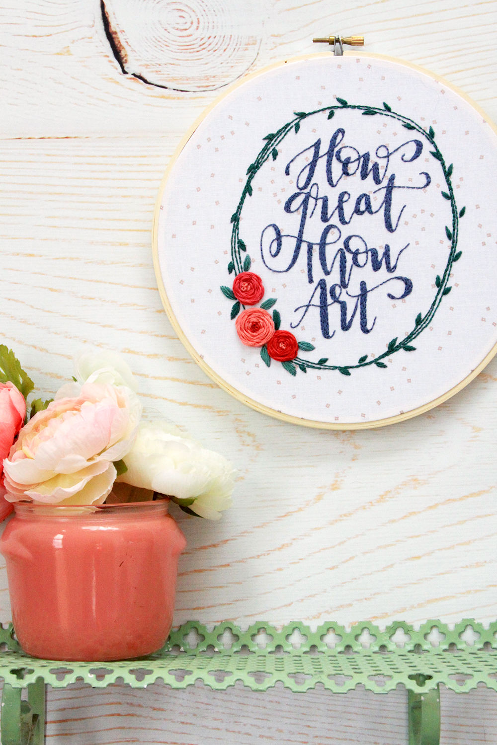 How Great Thou Art Hymn Embroidery Hoop Art 