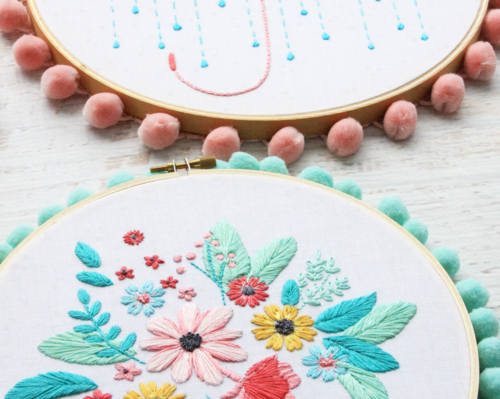 Singing in the Rain Floral Embroidery