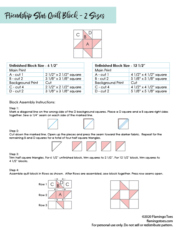 Friendship Quilt Block Free Instructions