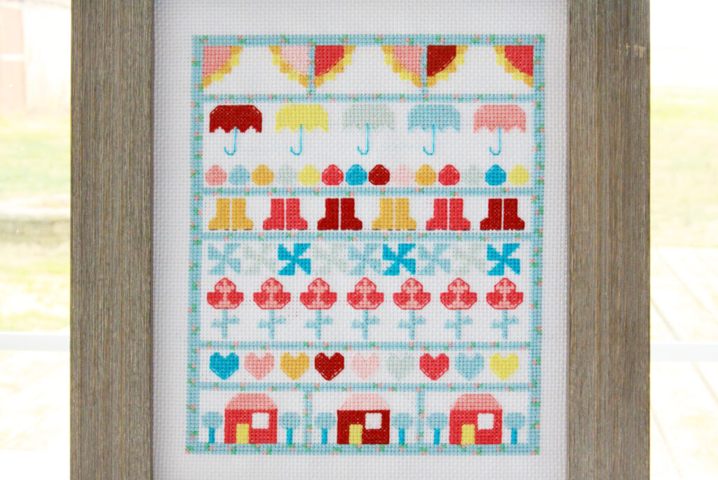 Singing in the Rain Stitch Along Houses and Finish