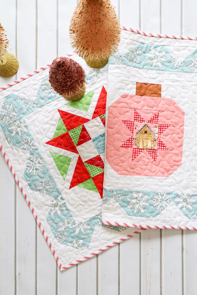 Starry Ornament Christmas Table Runner  Free Quilting Pattern