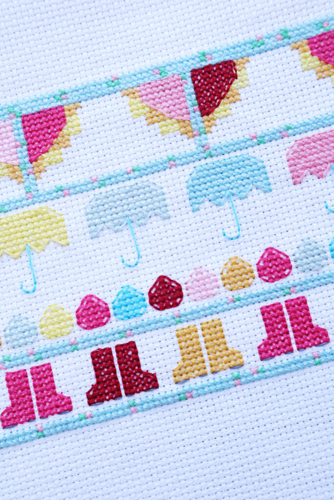 Singing in the Rain Cross Stitch Along Rain Boots